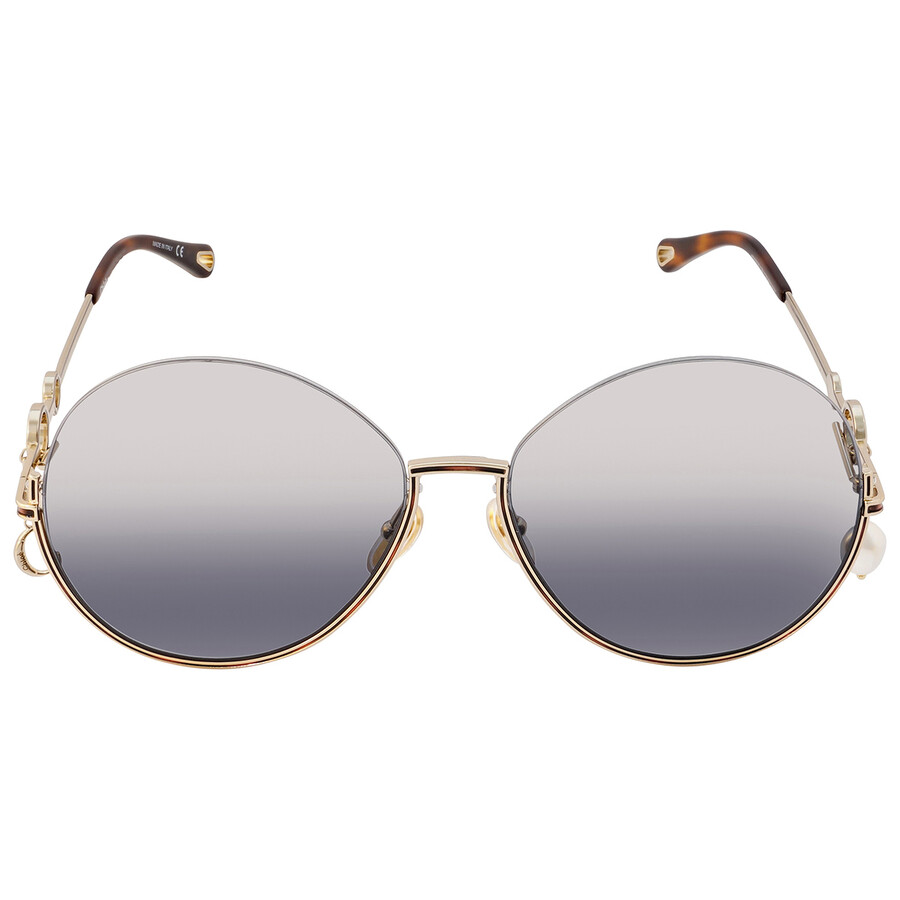 Chloe Open Box - Chloe Blue Round Ladies Sunglasses CH0067S 001 61 ...