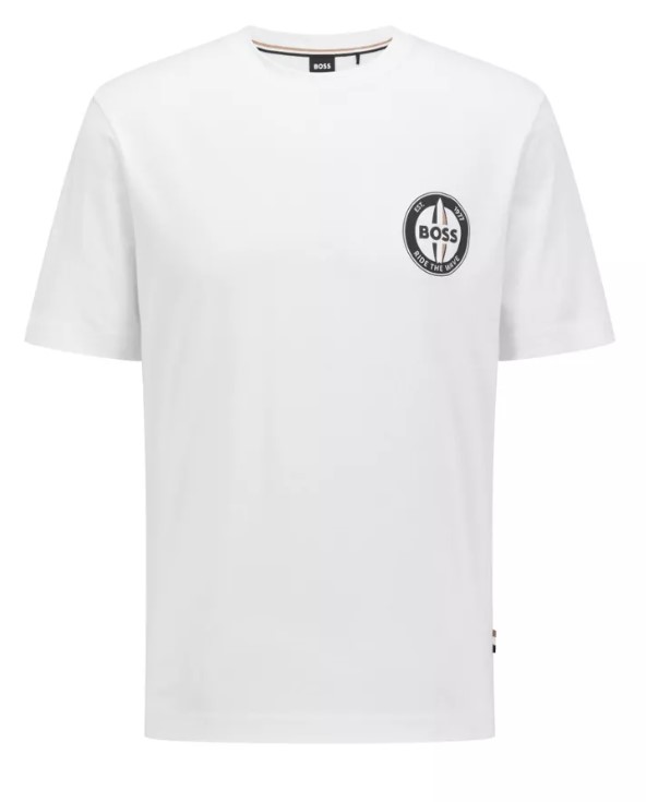Hugo Boss Open Box Hugo Boss Men's White Logo Artwork Cottonblend T