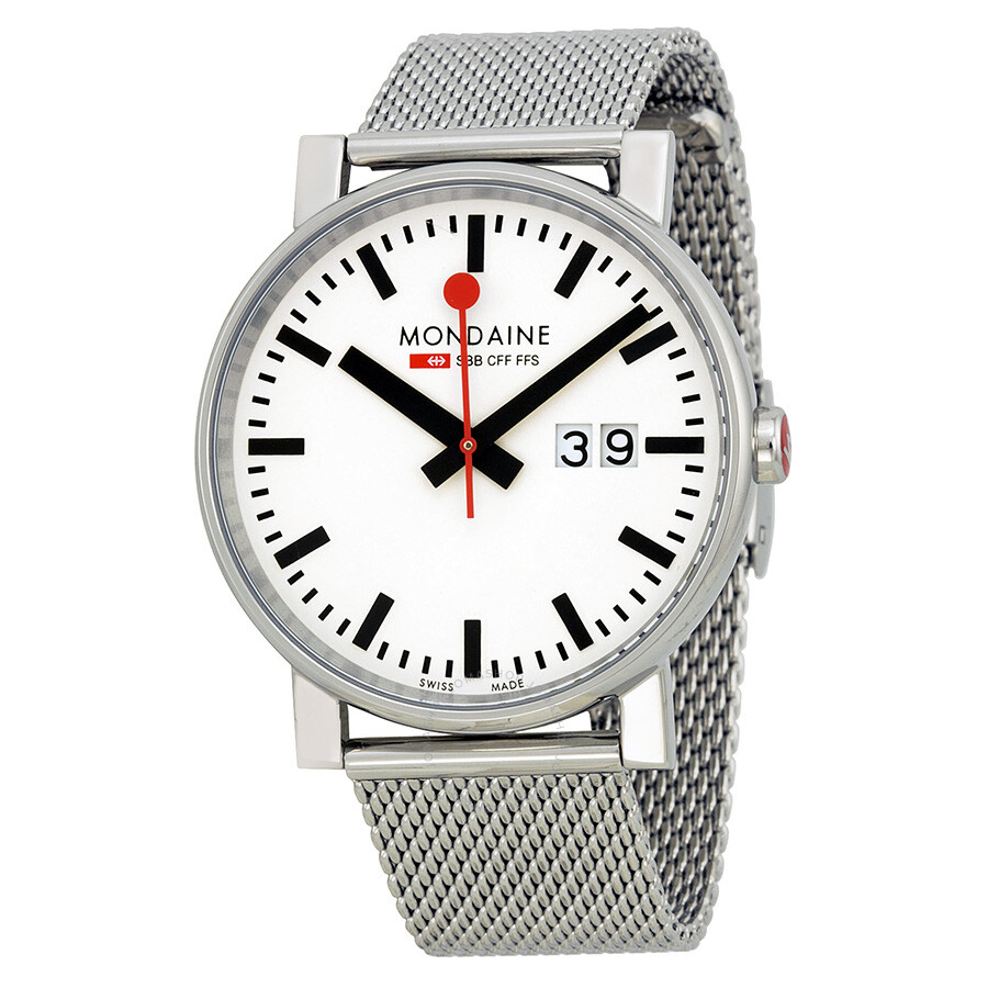 Open Box - Swiss Railways Evo White Dial Stainless Steel Mesh Men's Watch A6273030311SBM