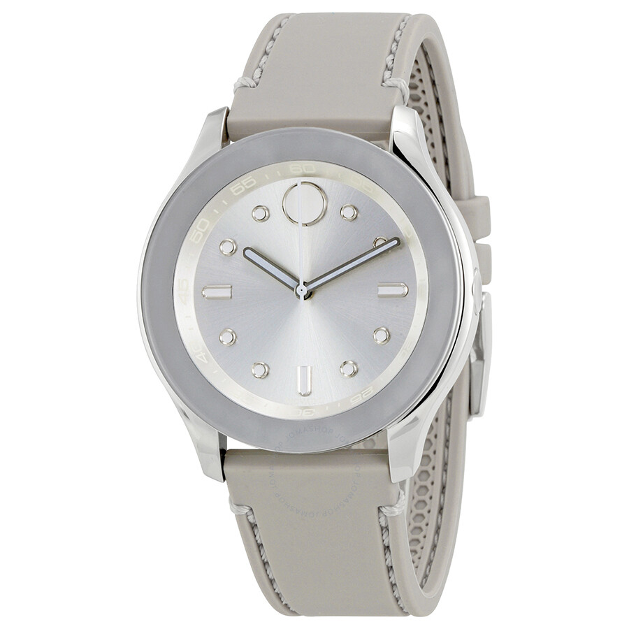 Open Box - Bold Silver Dial Grey Silicone Ladies Watch