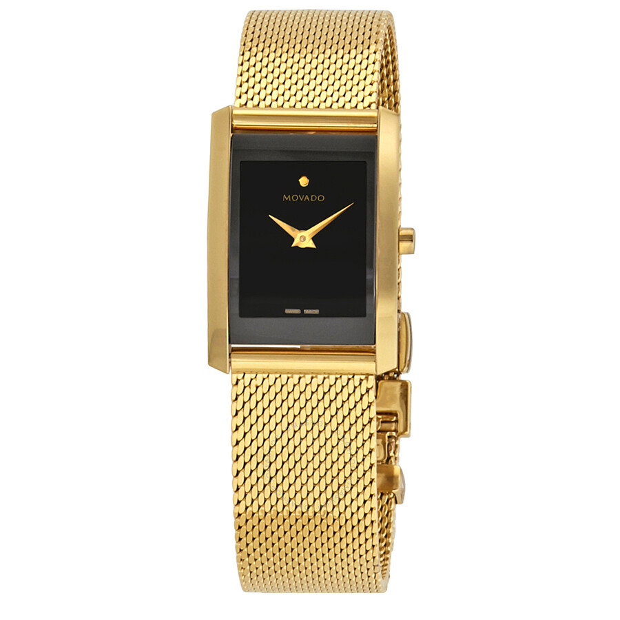 Open Box - La Nouvelle Black Dial Yellow Gold PVD Ladies Watch