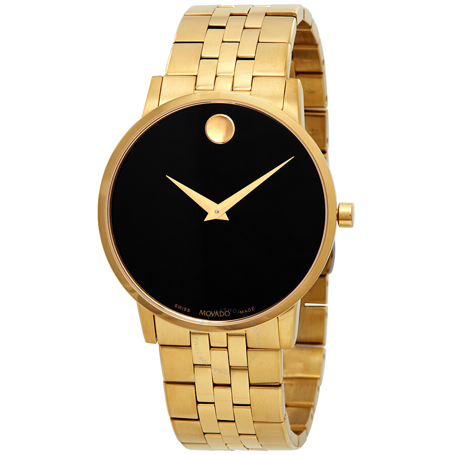 Open Box - Museum Classic Black Dial Yellow Gold PVD Men's Watch