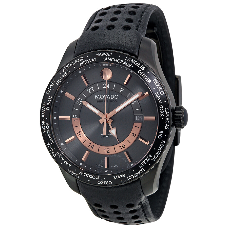 Open Box - Series 800 Gray Dial Black Leather Strap Men's Watch 2600118