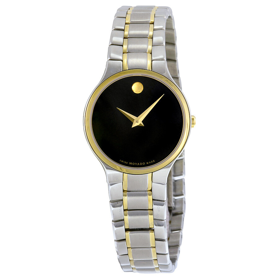 Open Box - Open Box - Serio Black Dial Two Tone Stainless Steel Ladies Watch 606902