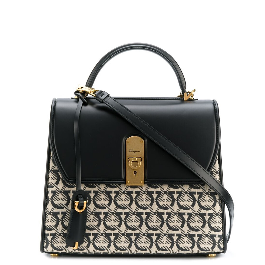 Ferragamo Open Box Salvatore Ferragamo Boxyz Gancini Top Handle Bag