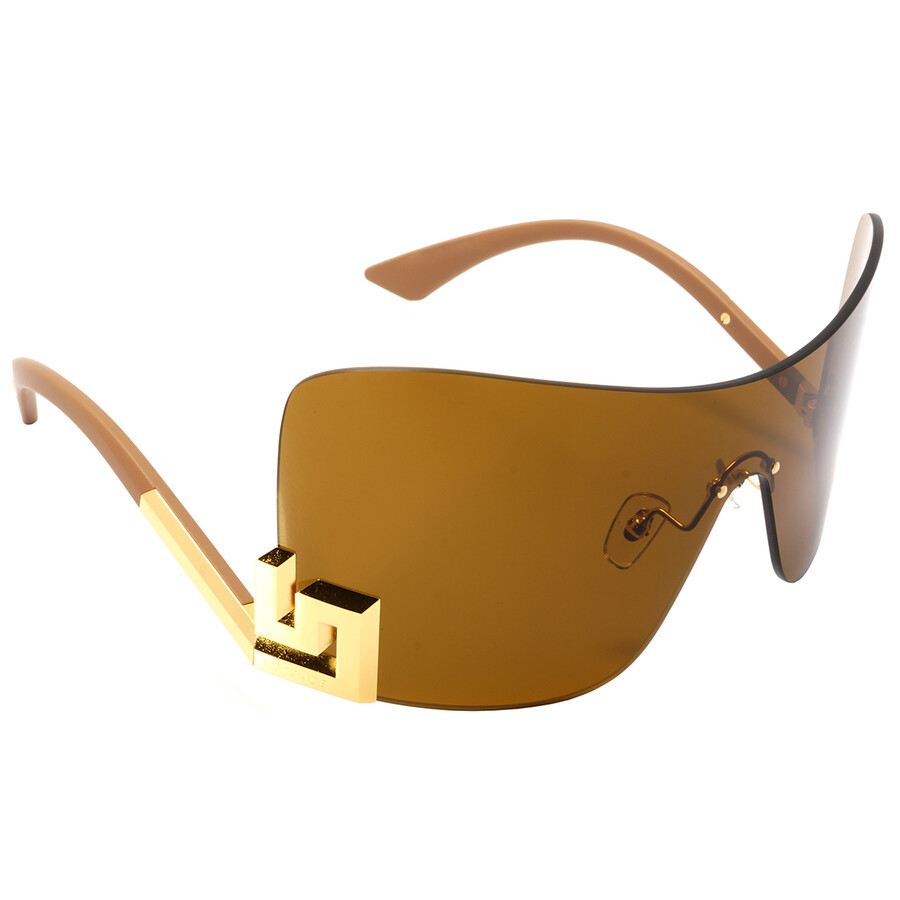 Versace Open Box Versace Dark Bronze Shield Ladies Sunglasses VE2240