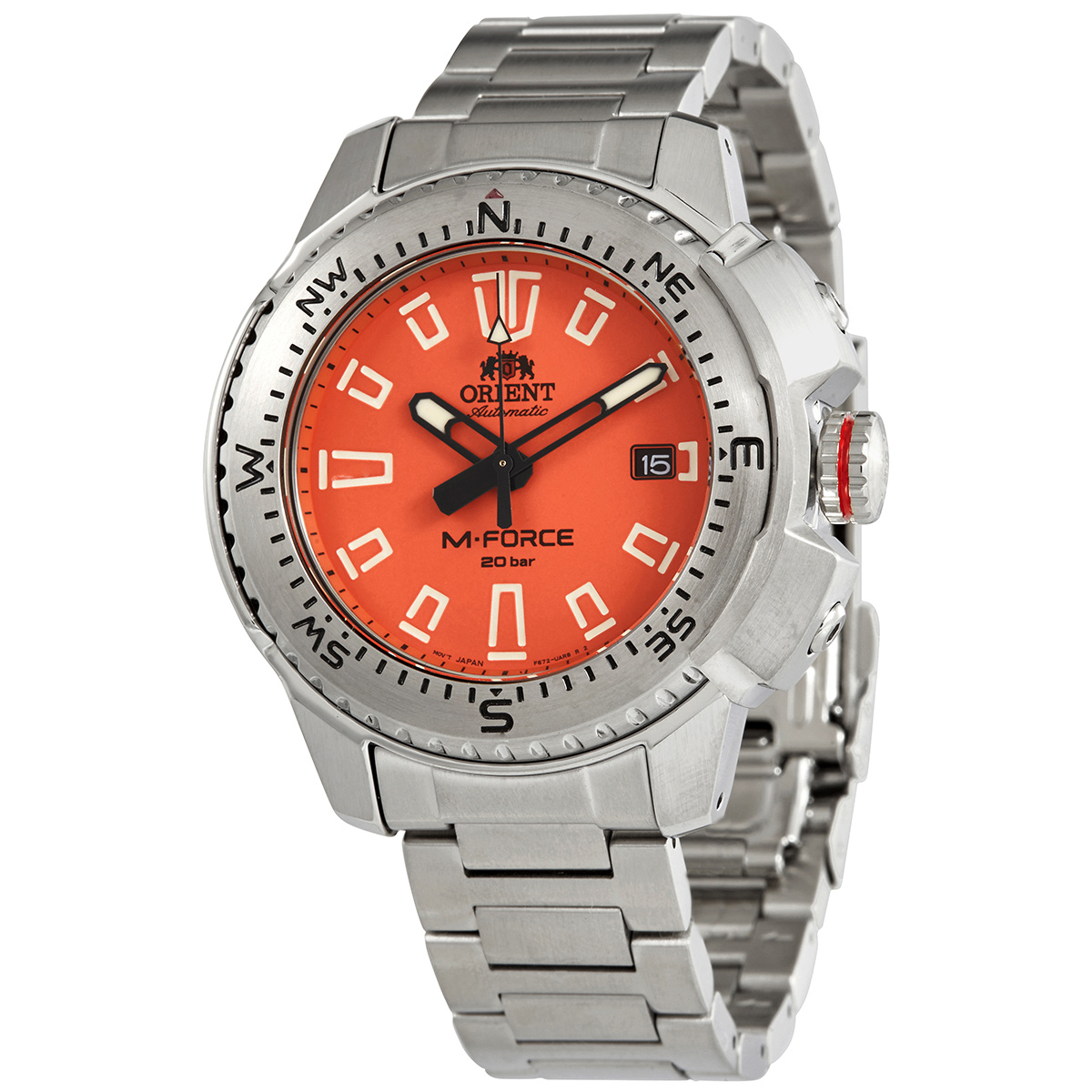 Orient M-Force Automatic Orange Dial Men's Watch RA-AC0N02Y10B  4942715027704 - Watches - Jomashop