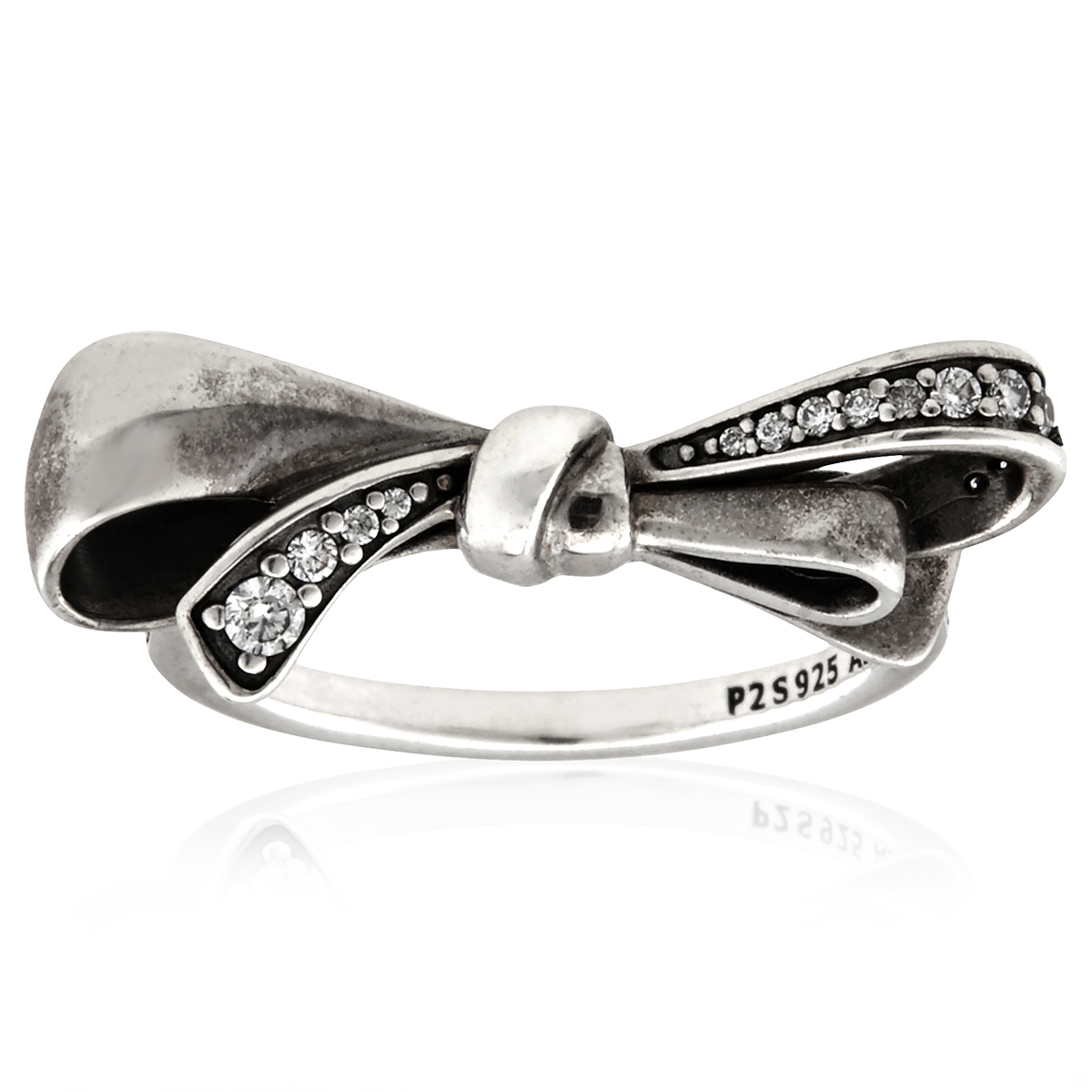 Pandora Ladies Sparkling Bow Ring, Size 