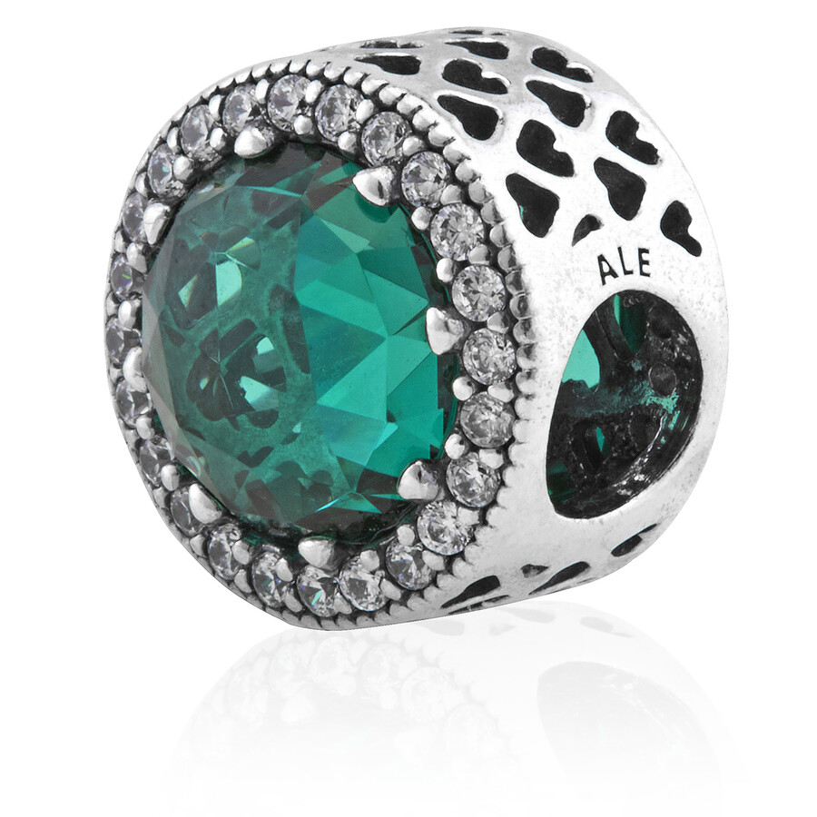 Pandora Sparkling Sea Green Charm In Sterling Silver nsg Ladies Jewelry Pandora Jomashop