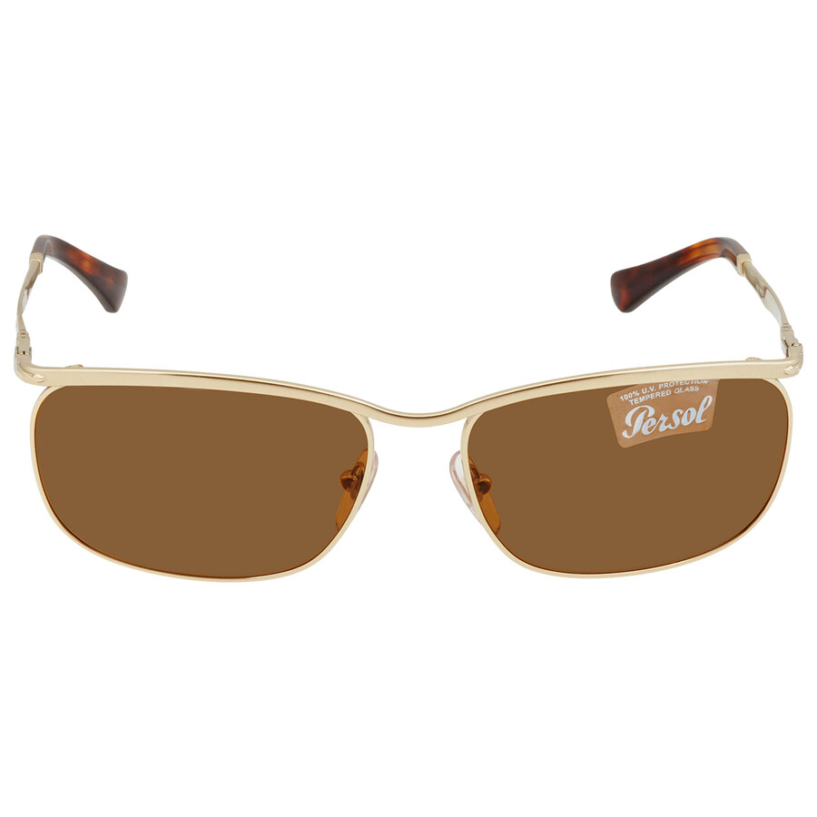 Persol Key West Brown Rectangular Men's Sunglasses PO2458S 107633 62 8056597040334 Sunglasses