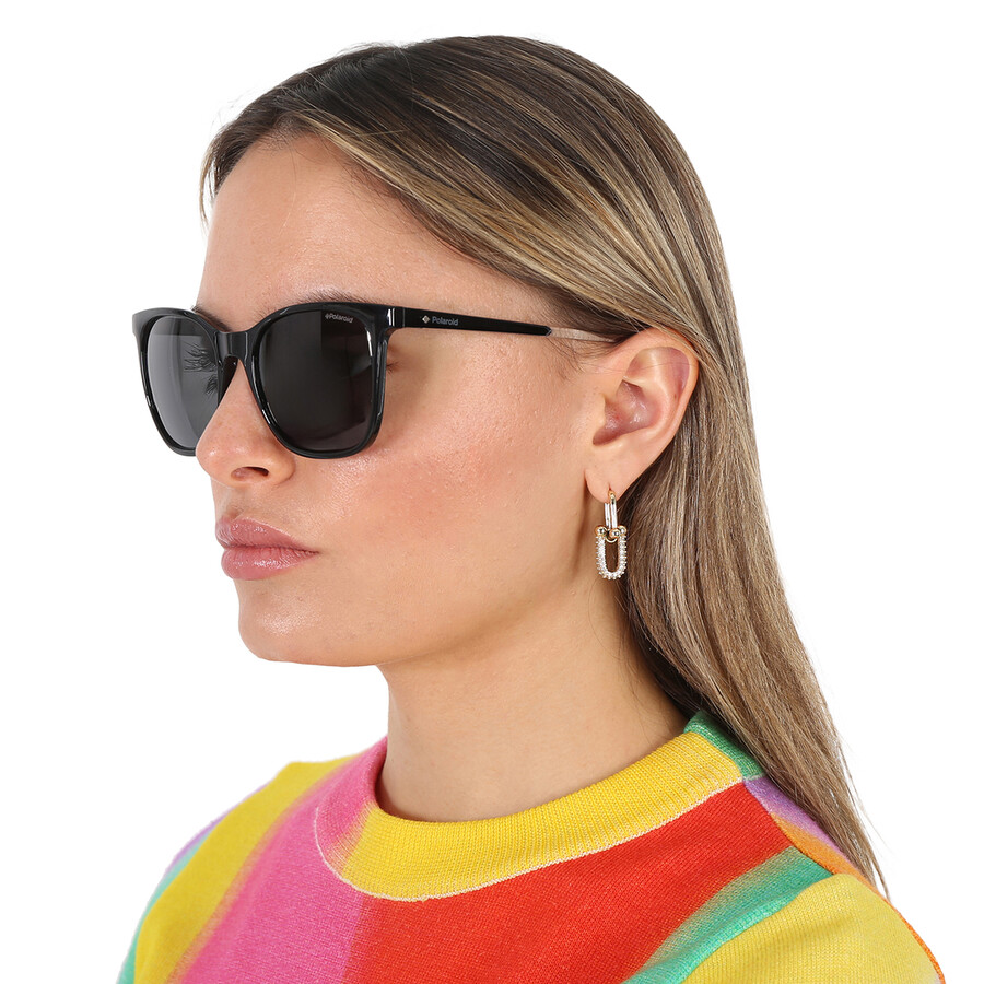 Polaroid Core Polarized Grey Square Ladies Sunglasses PLD 4059/S 0807 ...