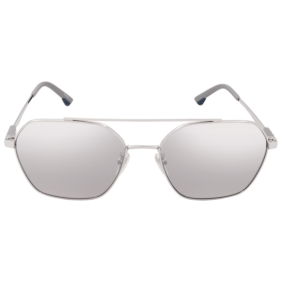 Police Smoke Mirrored Silver Navigator Men's Sunglasses SPL771 579X 57