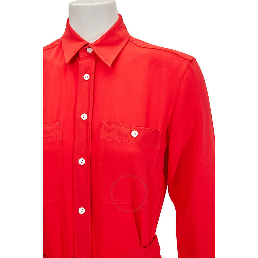 Ladies red shirt dress clearance