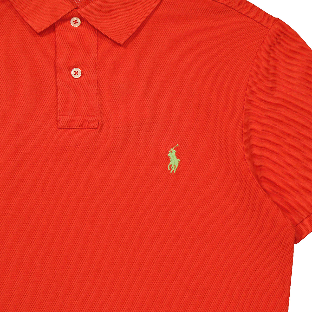 Stacked Red Emblem Polo Tee Unisex 300040492wht
