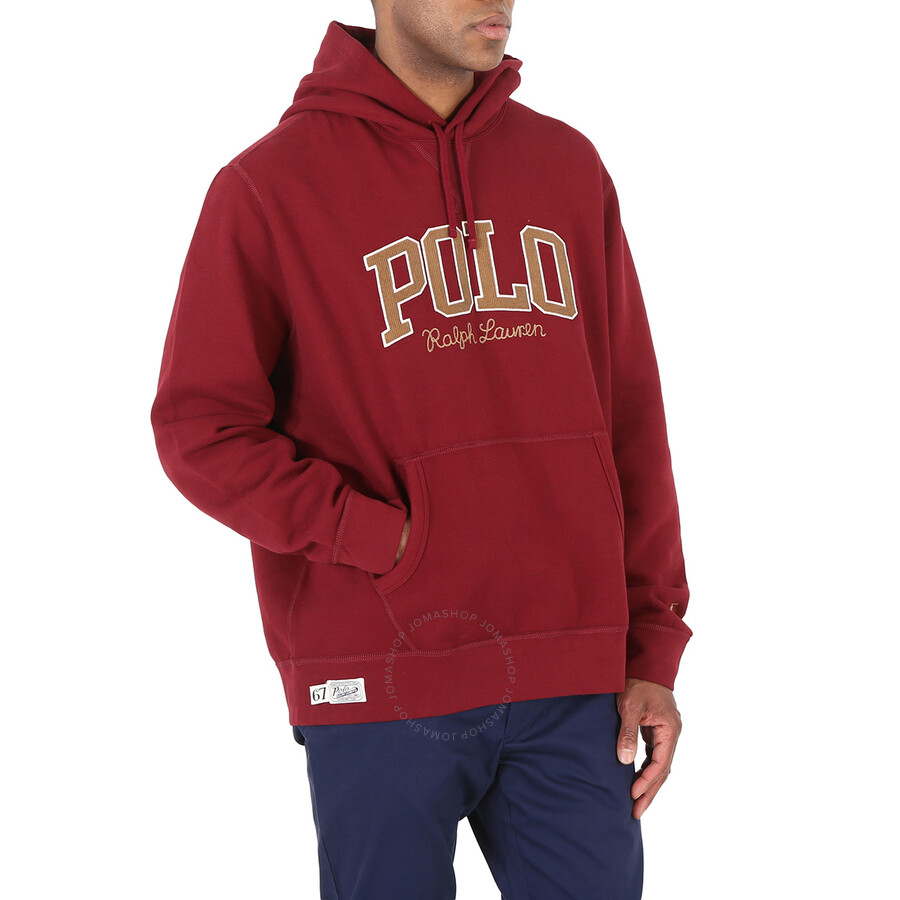 Polo Ralph Lauren Men's Red LogoPrint Drawstring Hoodie, Size XLarge