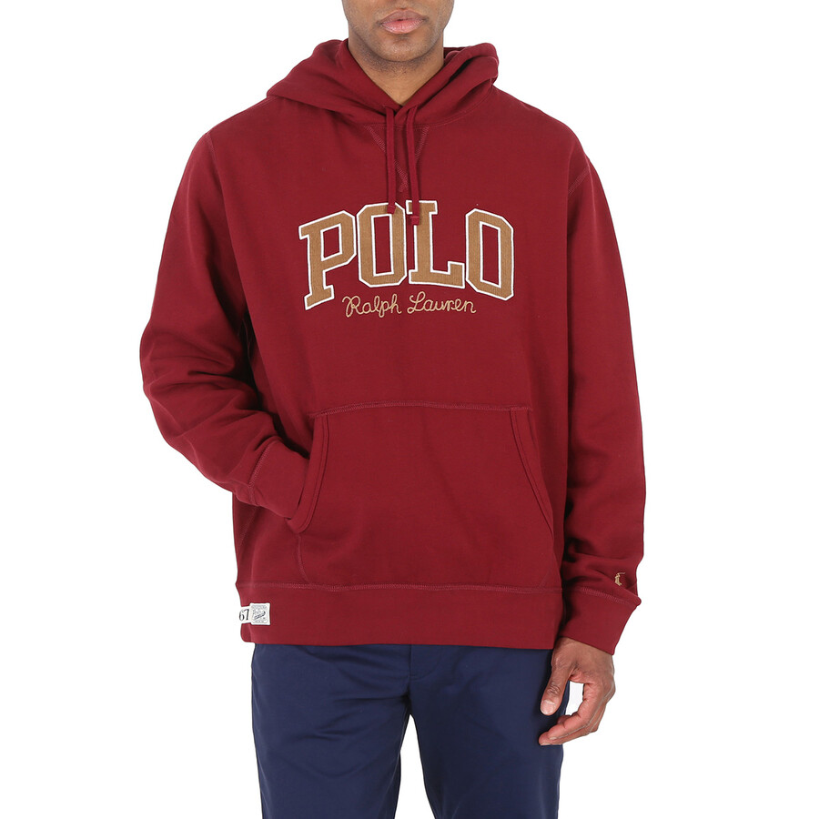 Polo Ralph Lauren Men's Red LogoPrint Drawstring Hoodie, Size XLarge