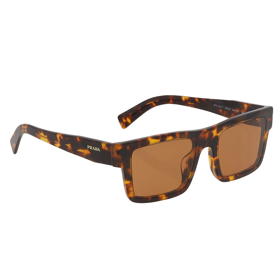 Prada Brown Browline Men's Sunglasses PR 19WSF VAU2Z1 52 8056597787307 Sunglasses, Prada