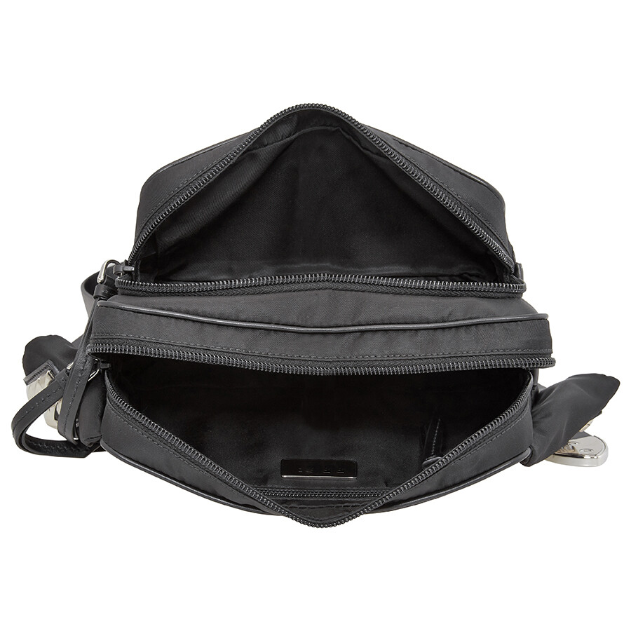 Prada Ladies Black Nylon Belt Bag With Studding Large 1BL010 BYBF0002