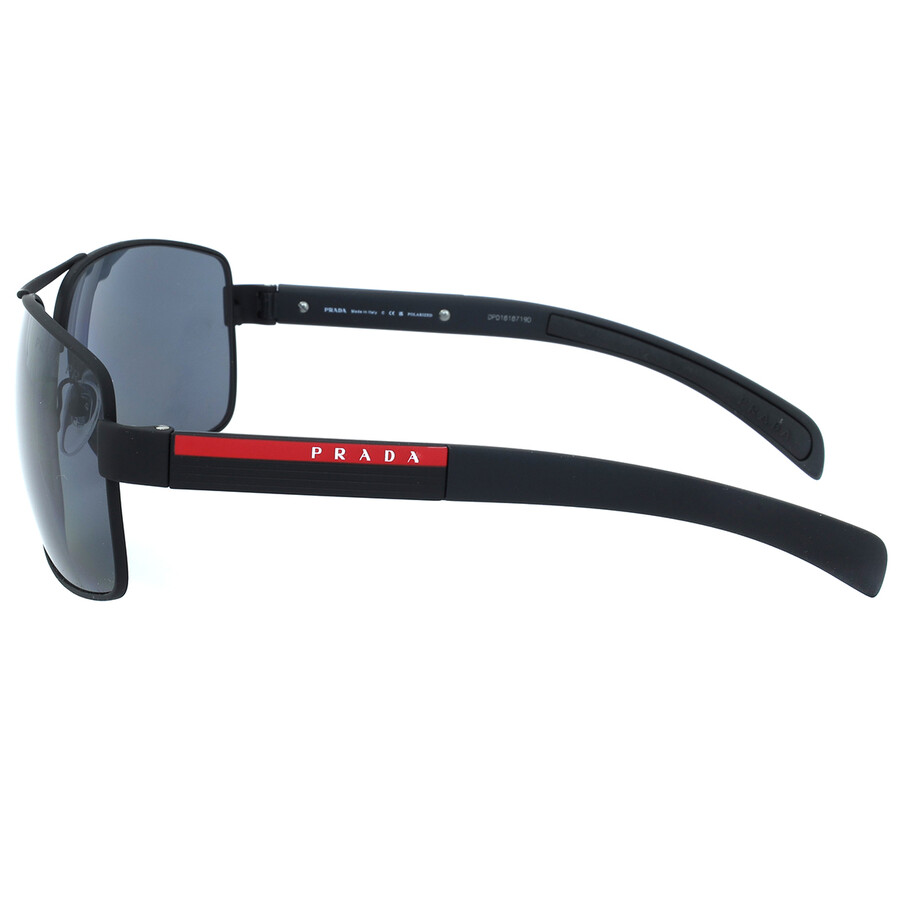 Prada Linea Rossa Grey Rectangular Men's Sunglasses PS 54IS DG05Z1 65