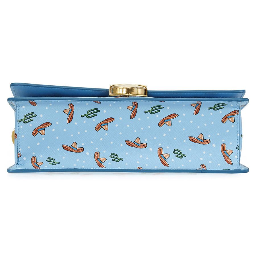 Prada Medium Saffiano Leather Crossbody Bag Light Blue 1BD057TCO2EG4