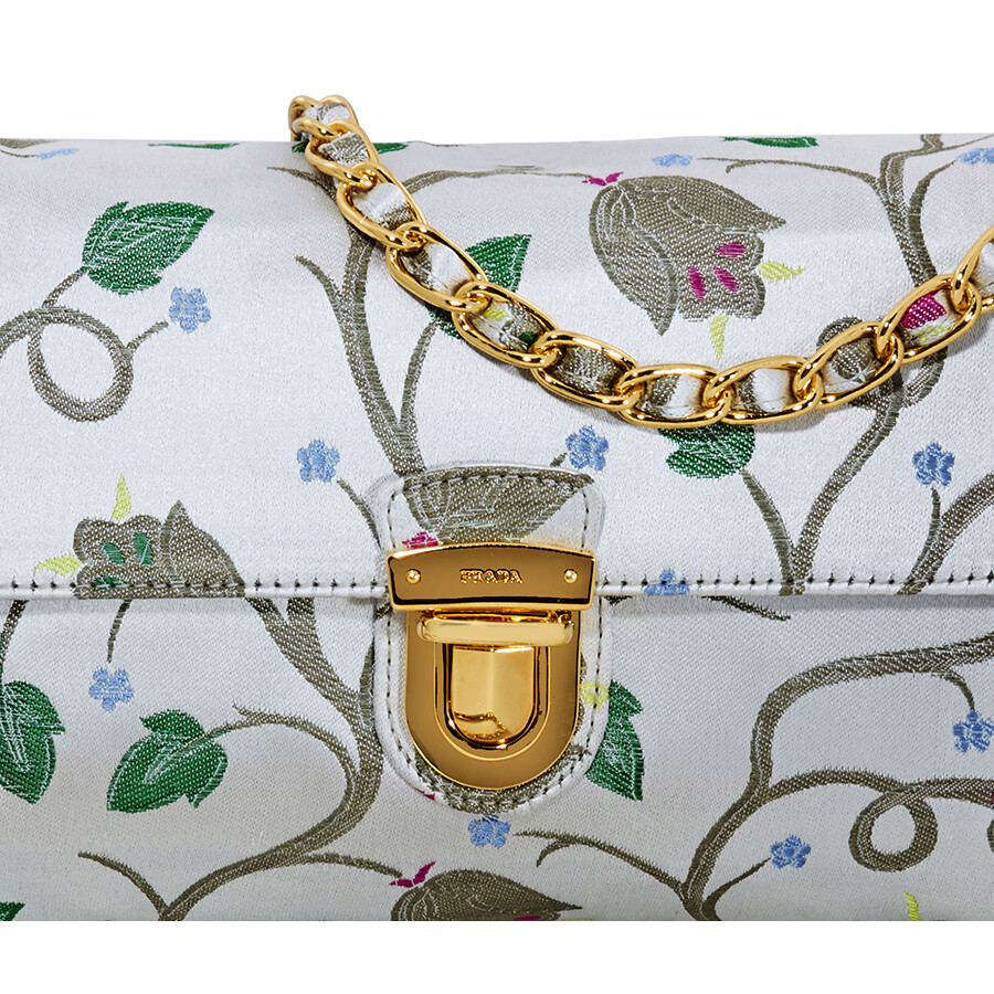 Prada Nylon Shoulder Bag Light Blue Floral Print BP05842E2Q F0D64