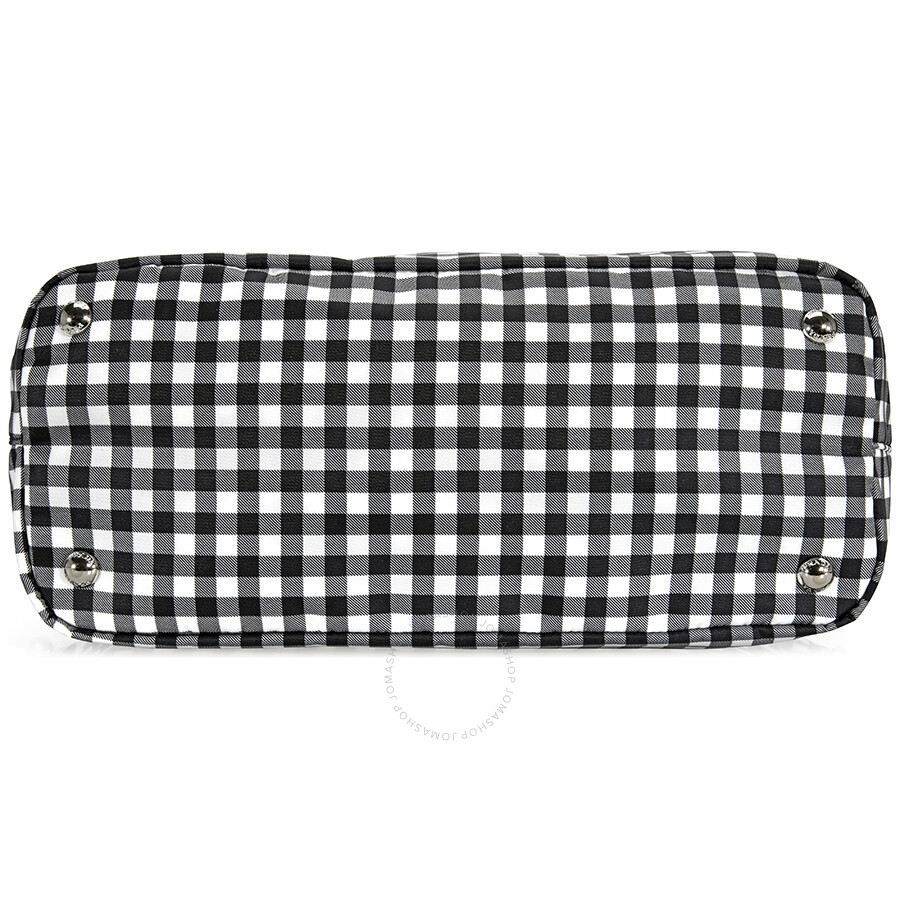 Prada nero vichy printed nylon tote clearance