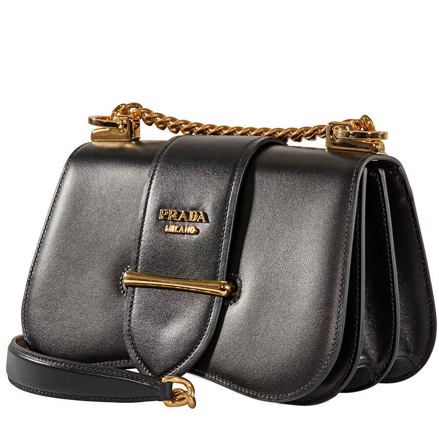 Prada Sidonie Leather Shoulder Bag Black 1BD184_2AIX_F0002_V_UJO