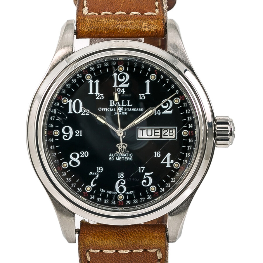 Ball Preowned Ball Trainmaster Automatic Black Dial Men's Watch