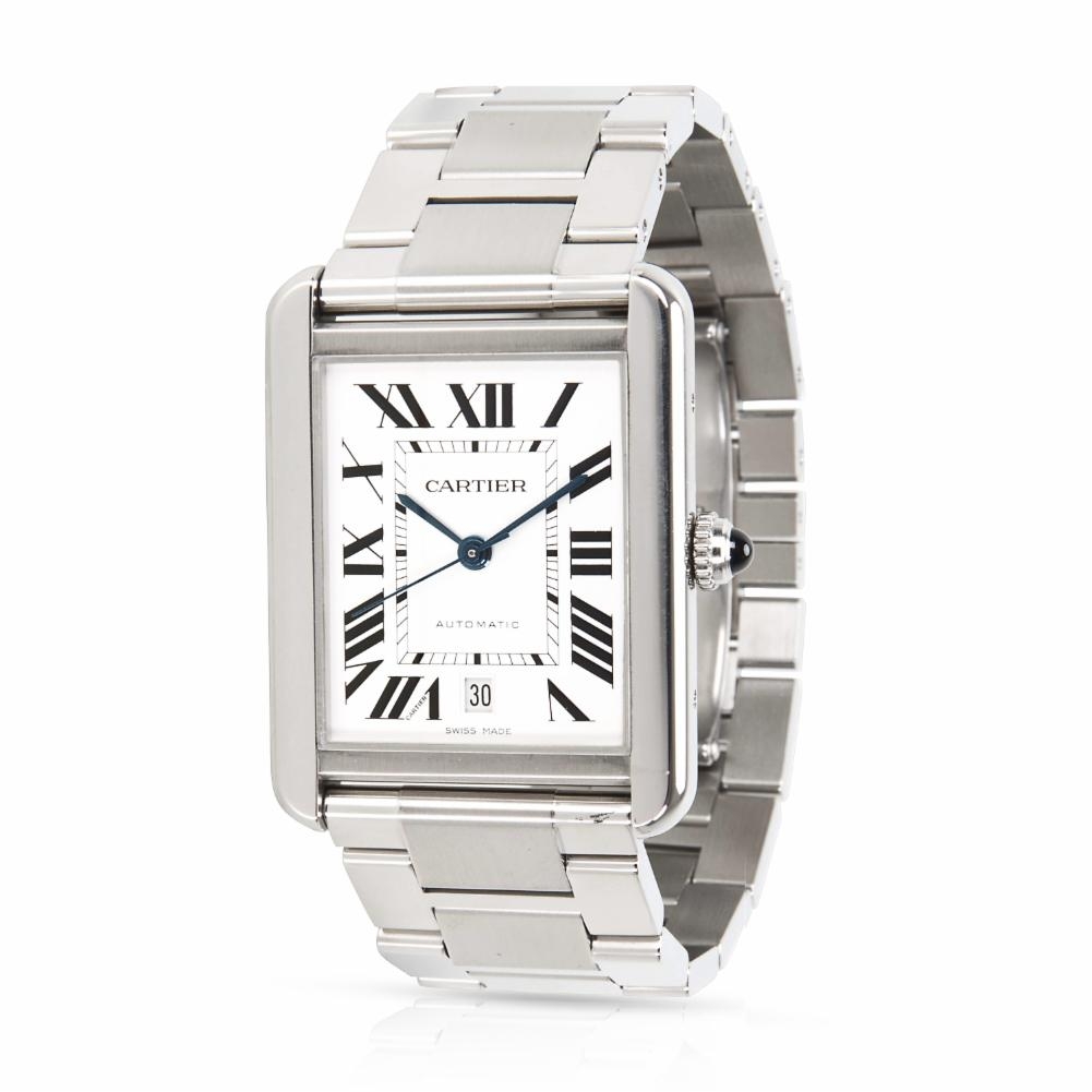 Cartier Pre-owned Cartier Tank Anglaise Automatic Silver Dial Men's Watch W5200028  W5200028 - Pre-Owned Watches, Cartier - Jomashop