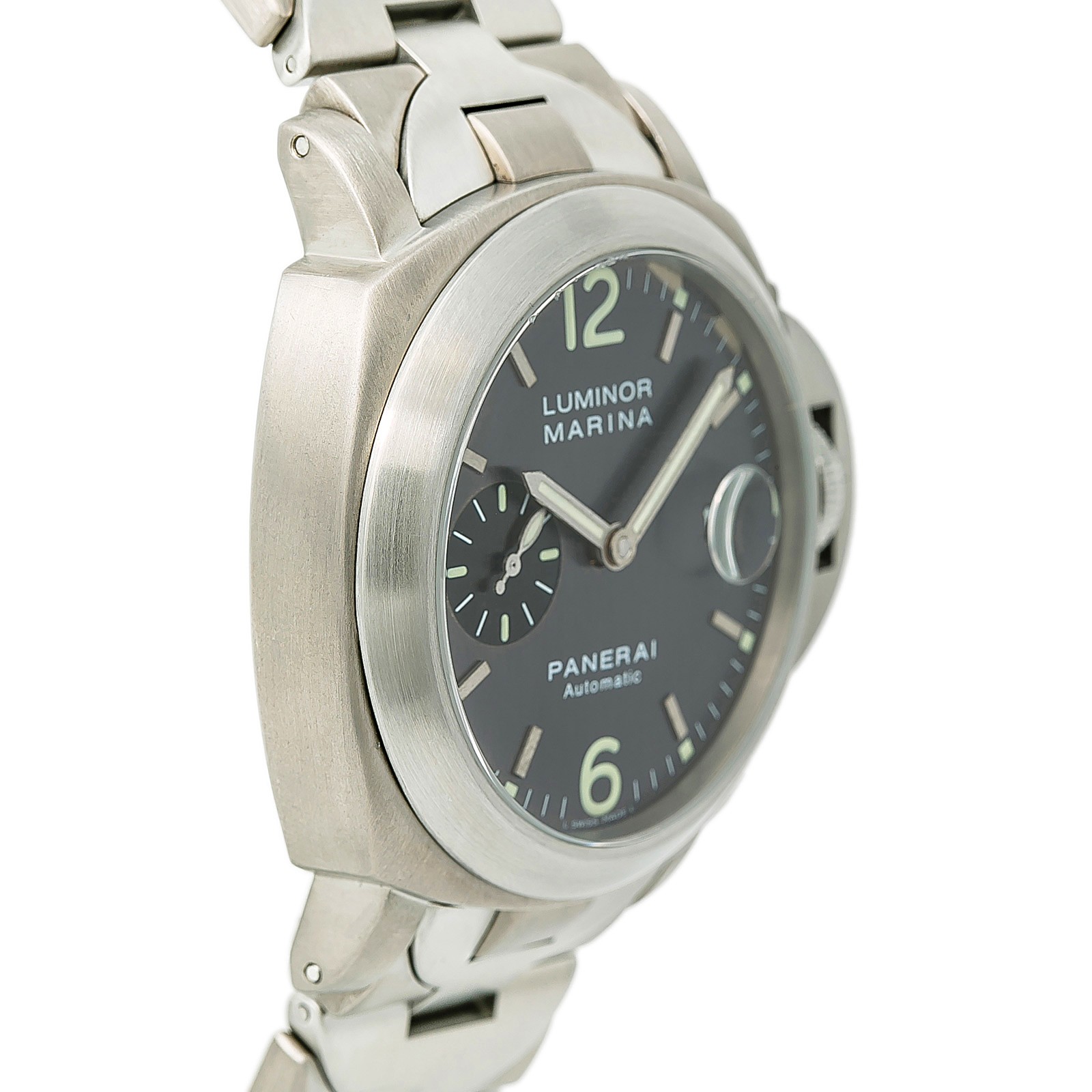 Panerai Pre-owned Panerai Luminor Marina Automatic Chronometer Black Dial  Men's Watch PAM00091 PAM00091 - Pre-Owned Watches, Panerai - Jomashop