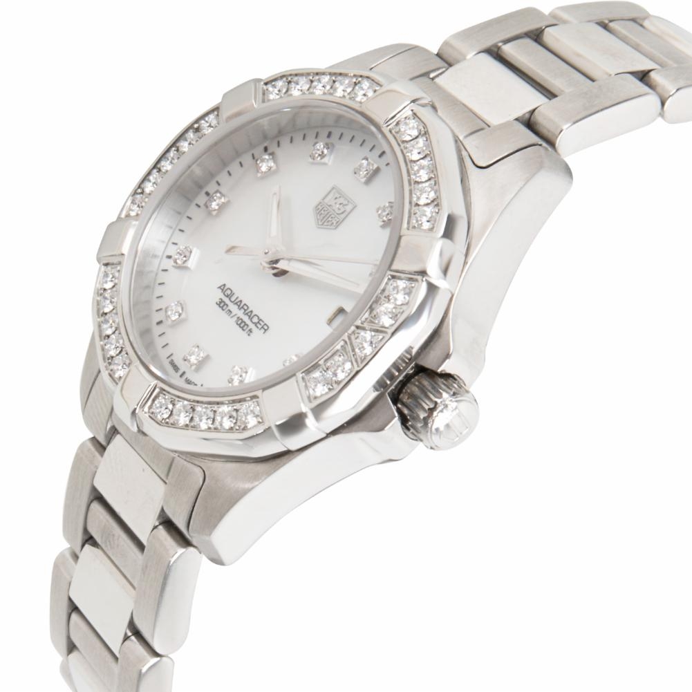 Tag Heuer Pre-owned Tag Heuer Aquaracer Diamond White Dial Ladies Watch  WAY1414.BA0920 WAY1414.BA0920 - Pre-Owned Watches, Tag Heuer - Jomashop