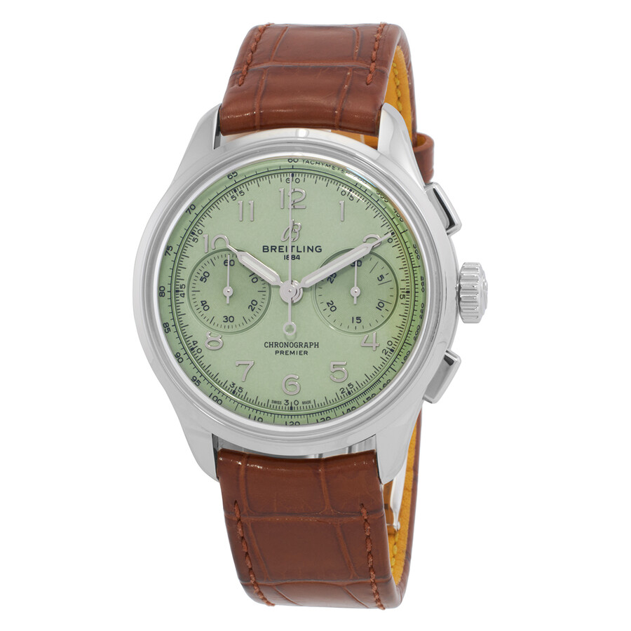 Breitling Preowned Chronograph Hand Wind Green Dial Men's Watch