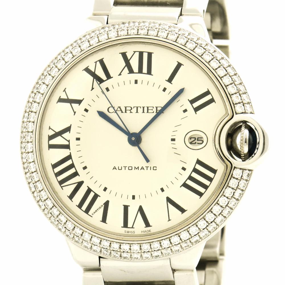 Cartier Pre-owned Cartier Ballon Bleu Large Automatic Diamond Silver Dial  Men's Watch WE9009Z3 WE9009Z3 - Pre-Owned Watches, Cartier - Jomashop