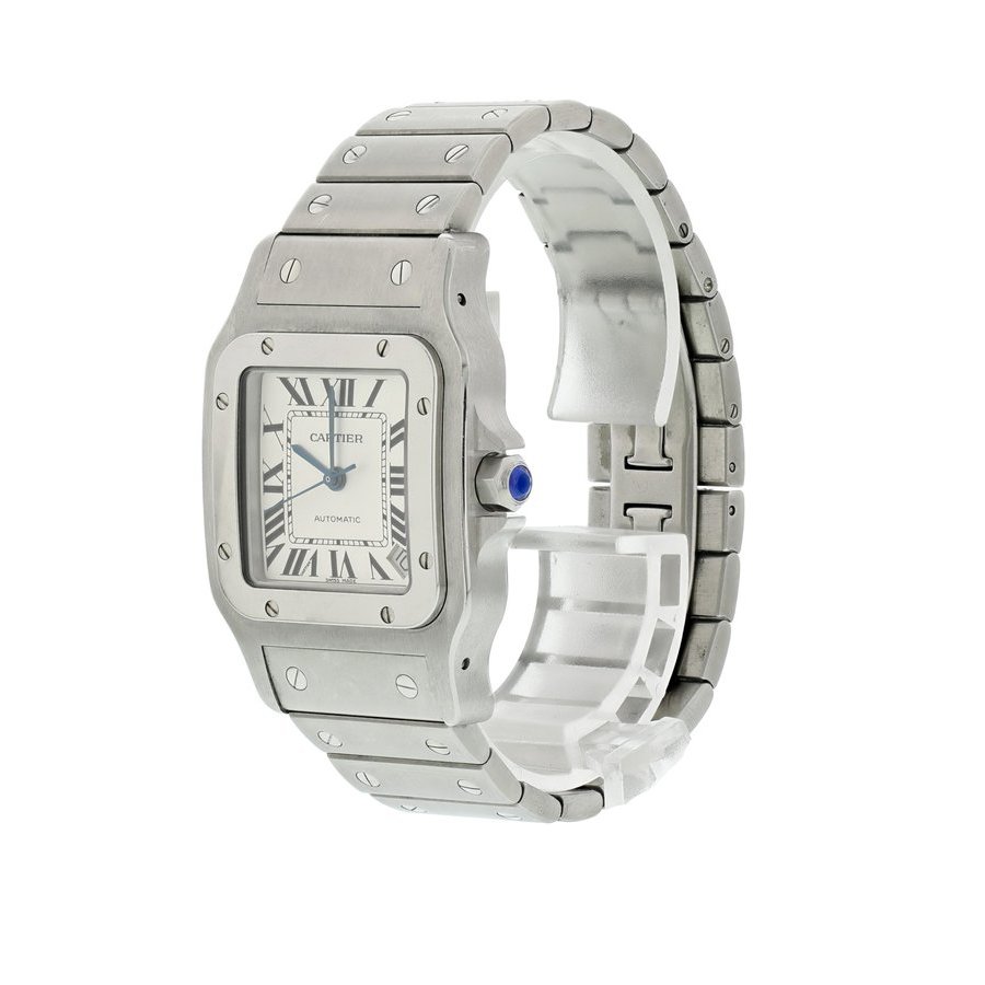 Cartier Pre-owned Cartier Santos Galbee Automatic White Dial Men's Watch 2823  2823 - Pre-Owned Watches, Cartier - Jomashop