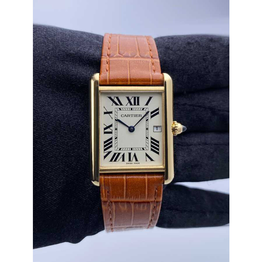 Cartier Preowned Cartier Tank Silver Grained Dial Men's Watch W1529756
