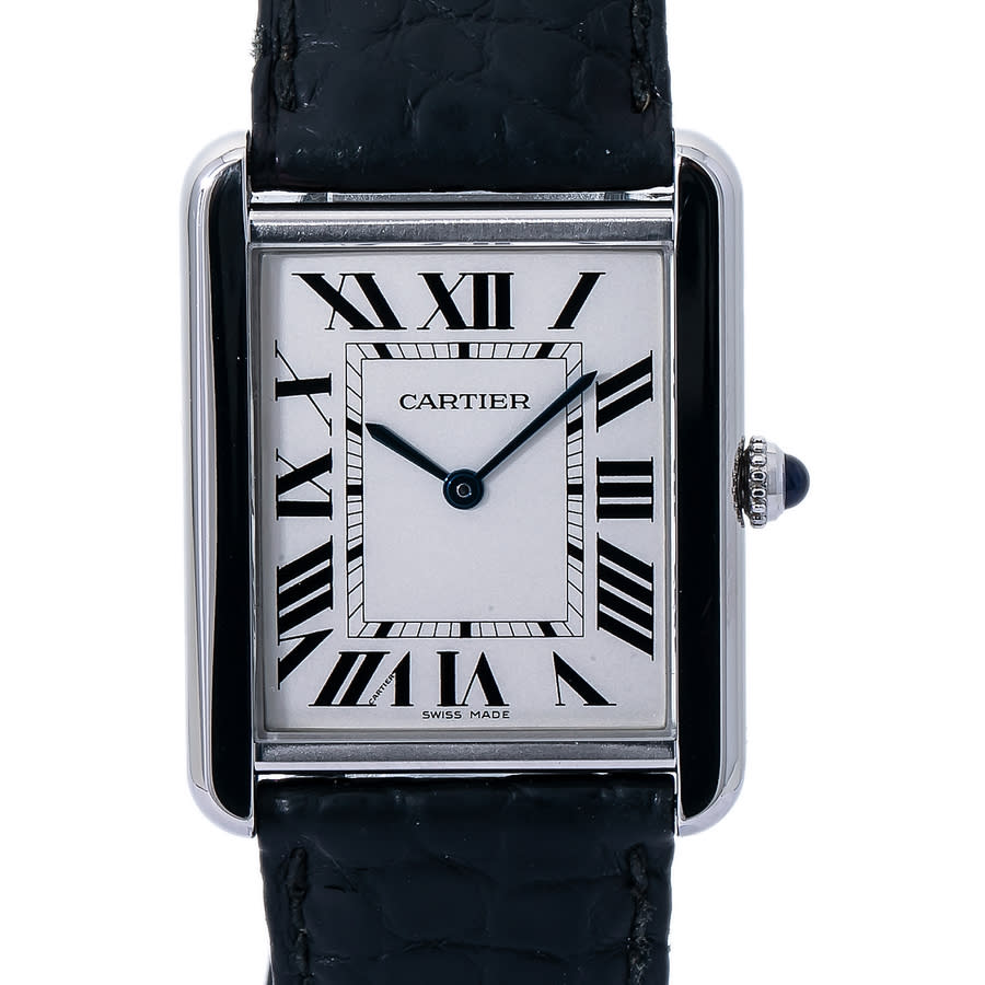 Cartier Pre-owned Cartier Tank Solo Quartz Silver Dial Men's Watch 2715  WS7A0028 - Pre-Owned Watches - Jomashop