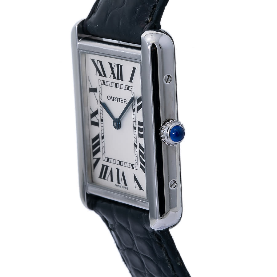 Cartier Pre-owned Cartier Tank Solo Quartz Silver Dial Men's Watch 2715  WS7A0028 - Pre-Owned Watches - Jomashop
