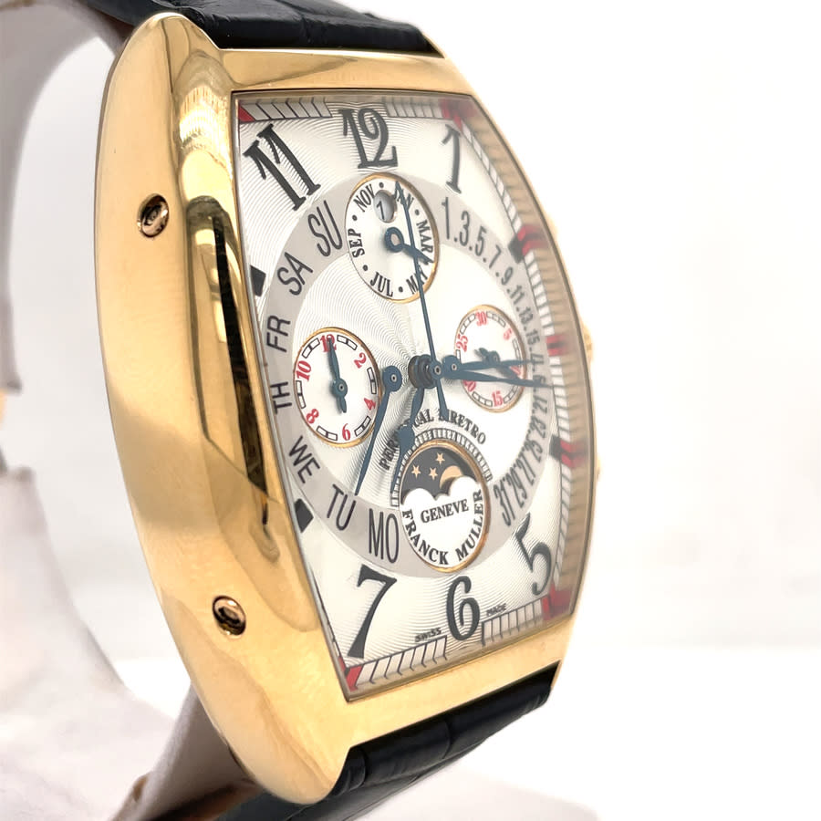Franck Muller Pre-owned Franck Muller Cintree Curvex Perpetual Chronograph  Automatic Silver Dial Men's Watch 7850 CC QPB - Pre-Owned Watches - Jomashop
