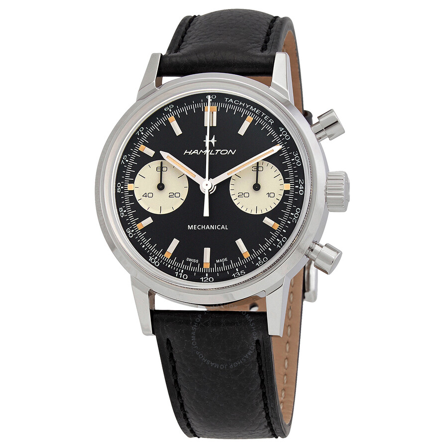 hamilton Intra-Matic Chronograph Hand Wind Black Dial Men's Watch