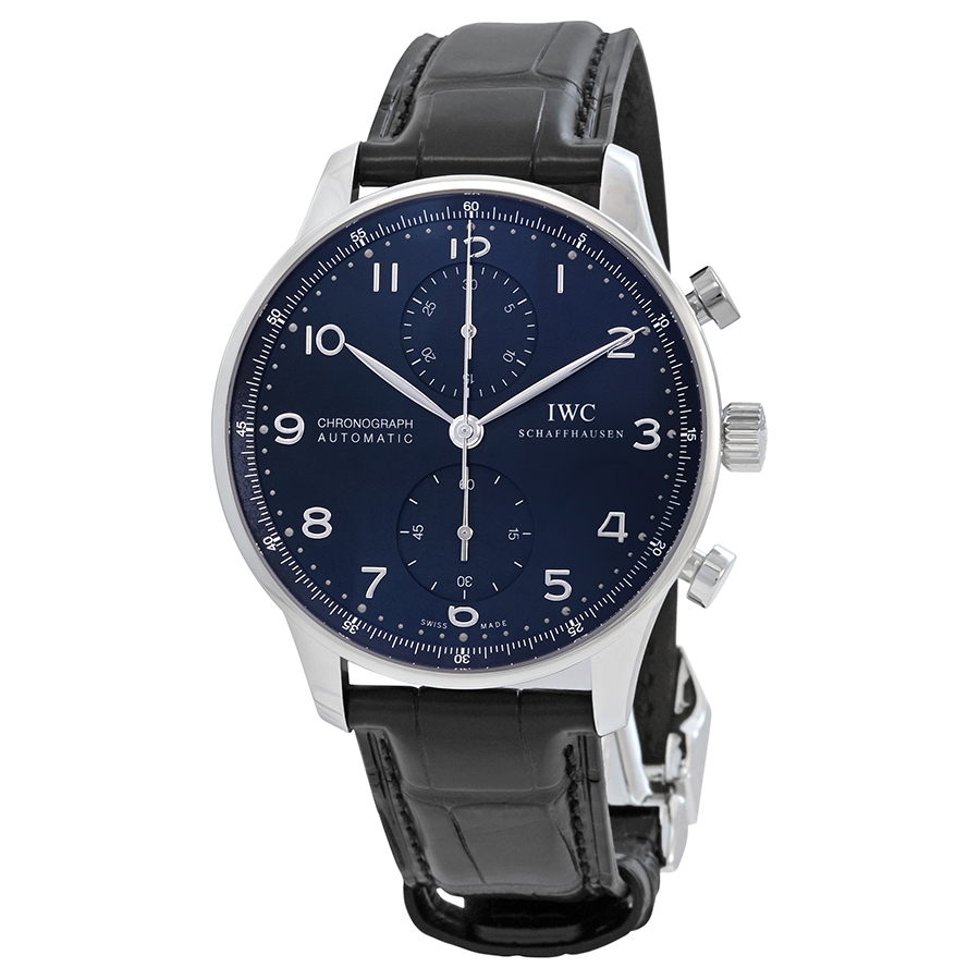 IWC Pre-owned IWC Portugieser Chronograph Automatic Blue Dial Men's Watch  IW371491 - Pre-Owned Watches - Jomashop