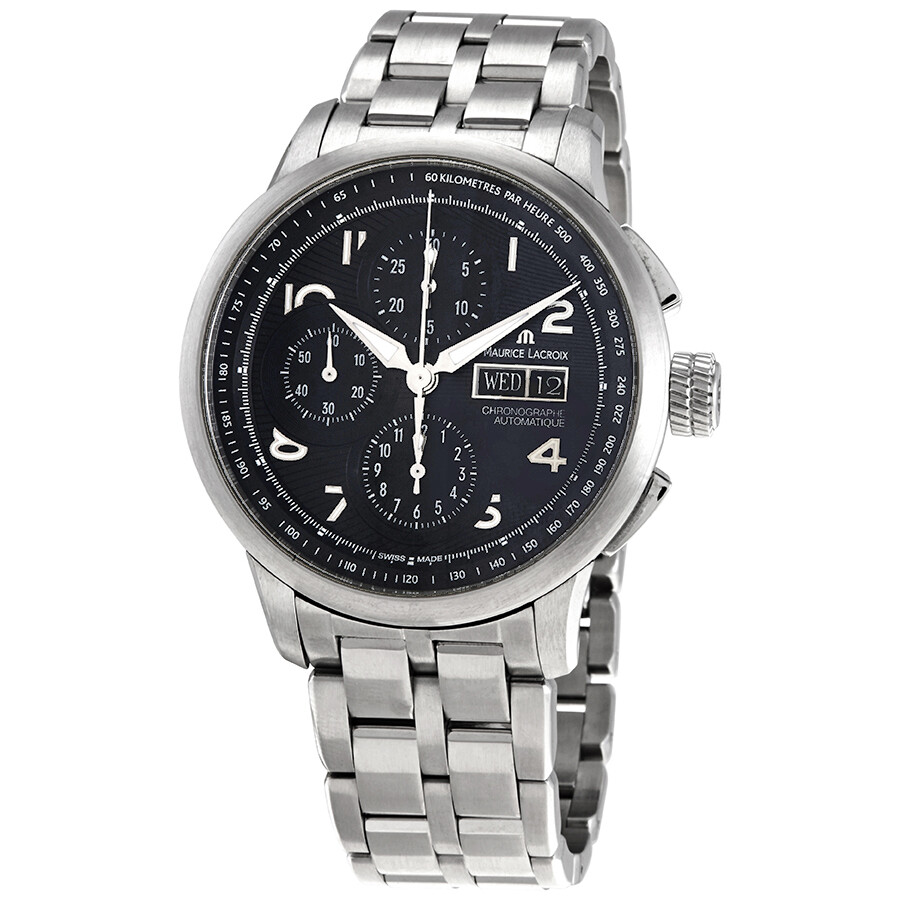 Maurice Lacroix Preowned Maurice Lacroix Masterpiece Chronograph Black Dial Men's Watch MP6348