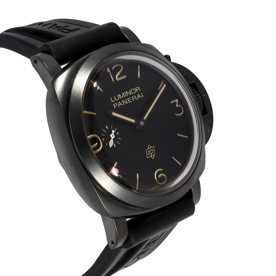 Panerai Preowned Panerai Luminor Hand Wind Black Dial Men's Watch
