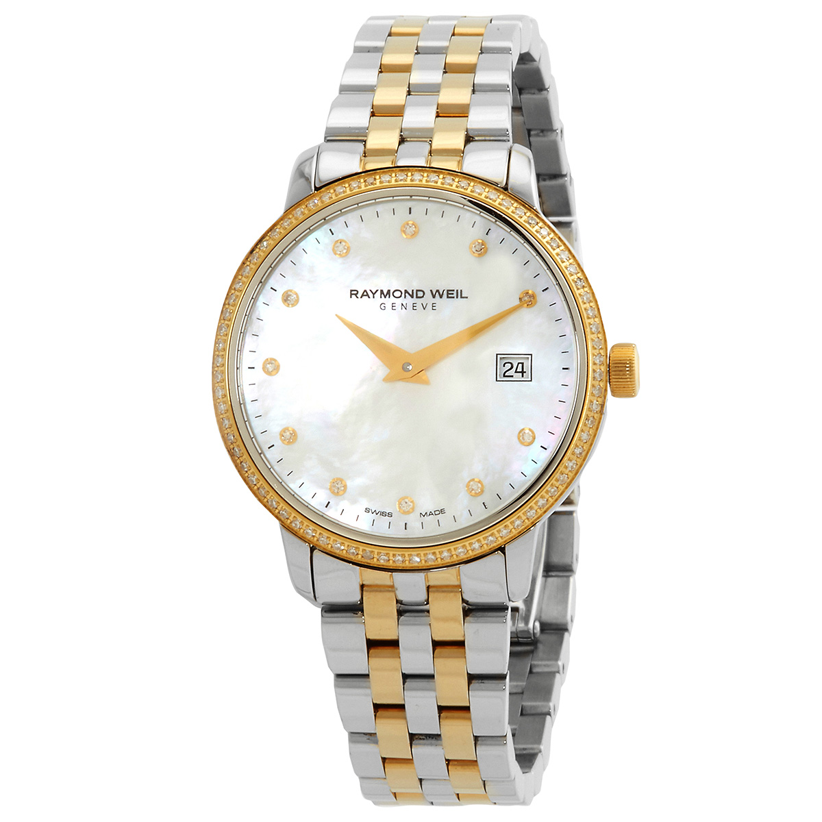 Raymond Weil Pre-owned Raymond Weil Toccata Quartz Diamond White Mother ...