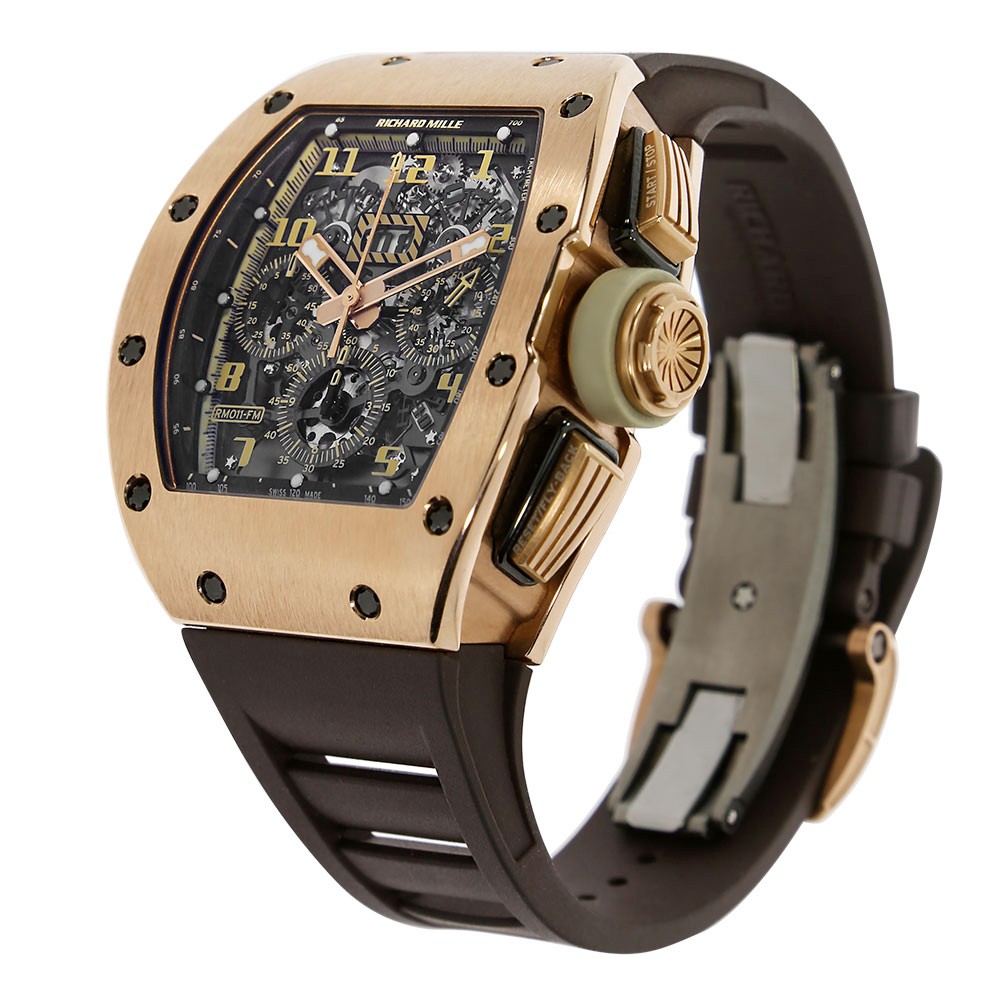 Black Dial Men's Watch RM011 GD 