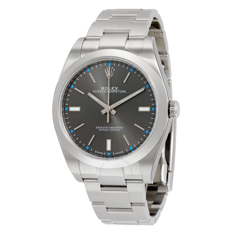 Oyster Perpetual 39 Dark Rhodium Dial Men's Watch