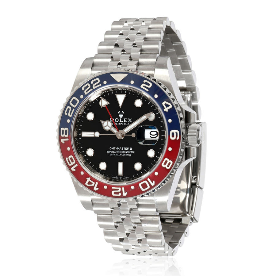Oyster Perpetual Automatic Chronometer Black Dial Pepsi Bezel Men's Watch