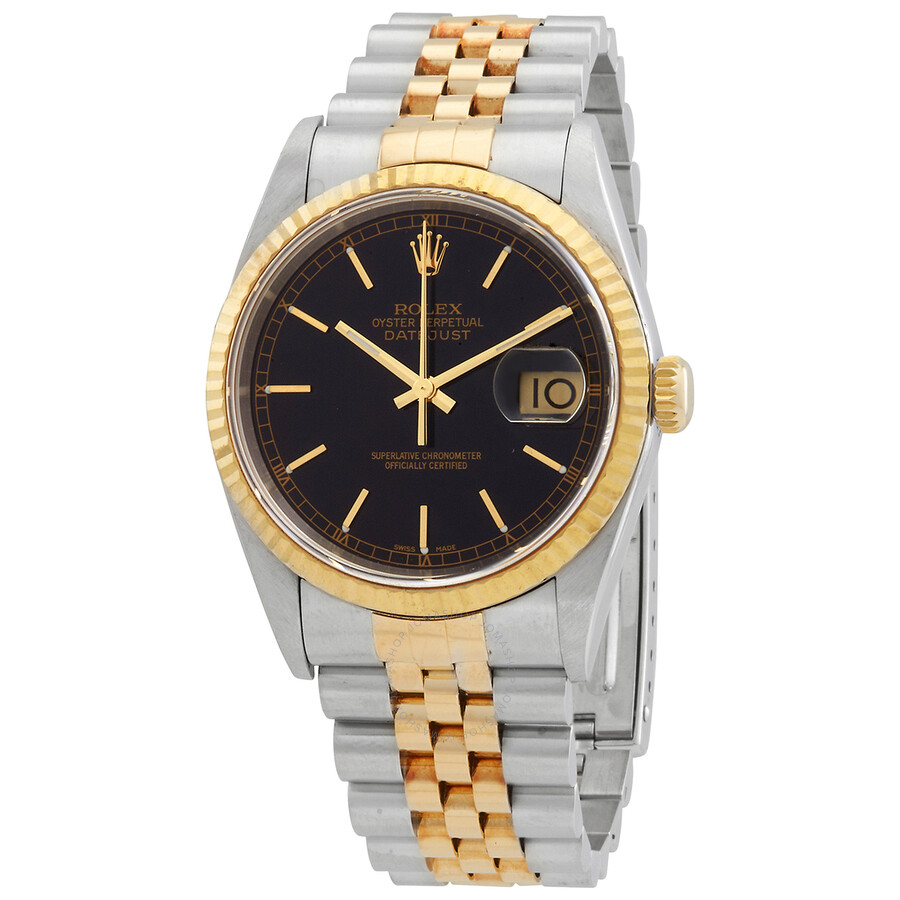 Oyster Perpetual Automatic Chronometer Black Dial Men's Watch