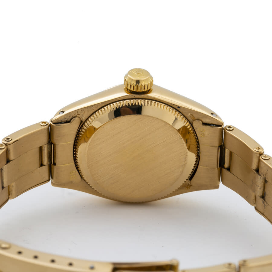 Rolex Preowned Rolex Oyster Perpetual Quartz Gold Dial Ladies Watch