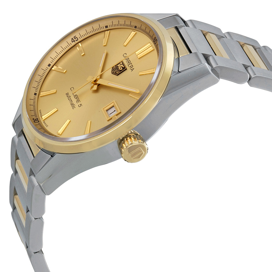 Tag Heuer Pre-owned Tag Heuer Carrera Automatic Gold Dial Men's Watch  WAR215A.BD0783 WAR215A.BD0783 - Pre-Owned Watches, Tag Heuer - Jomashop