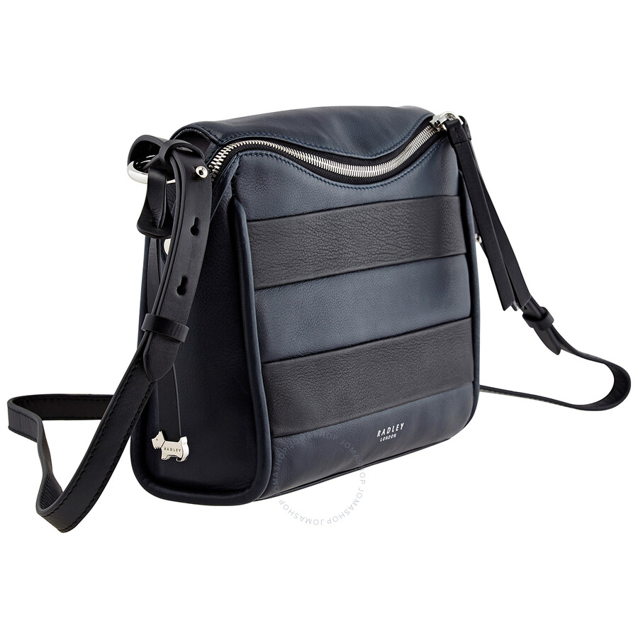 Radley Black/Ink Zip Top Leather Crossbody Bag 17169 BLACK/INK